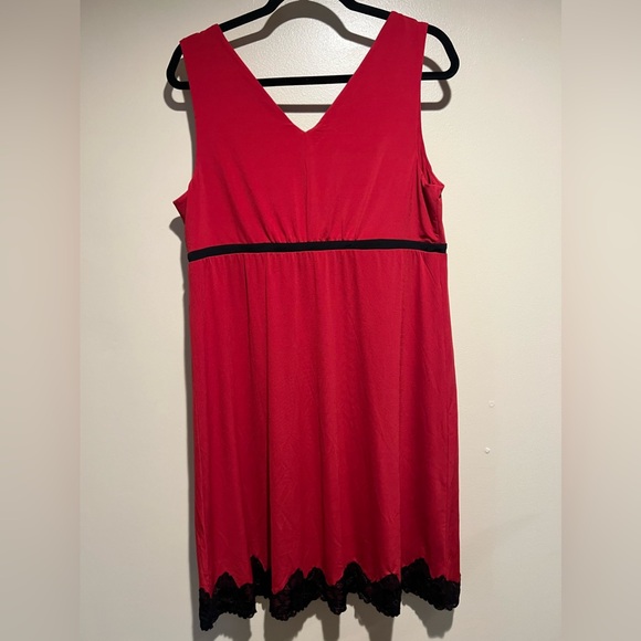 NWWT Soma intimates dress nightgown lace hem fit & flare ruby red size large - Picture 4 of 4